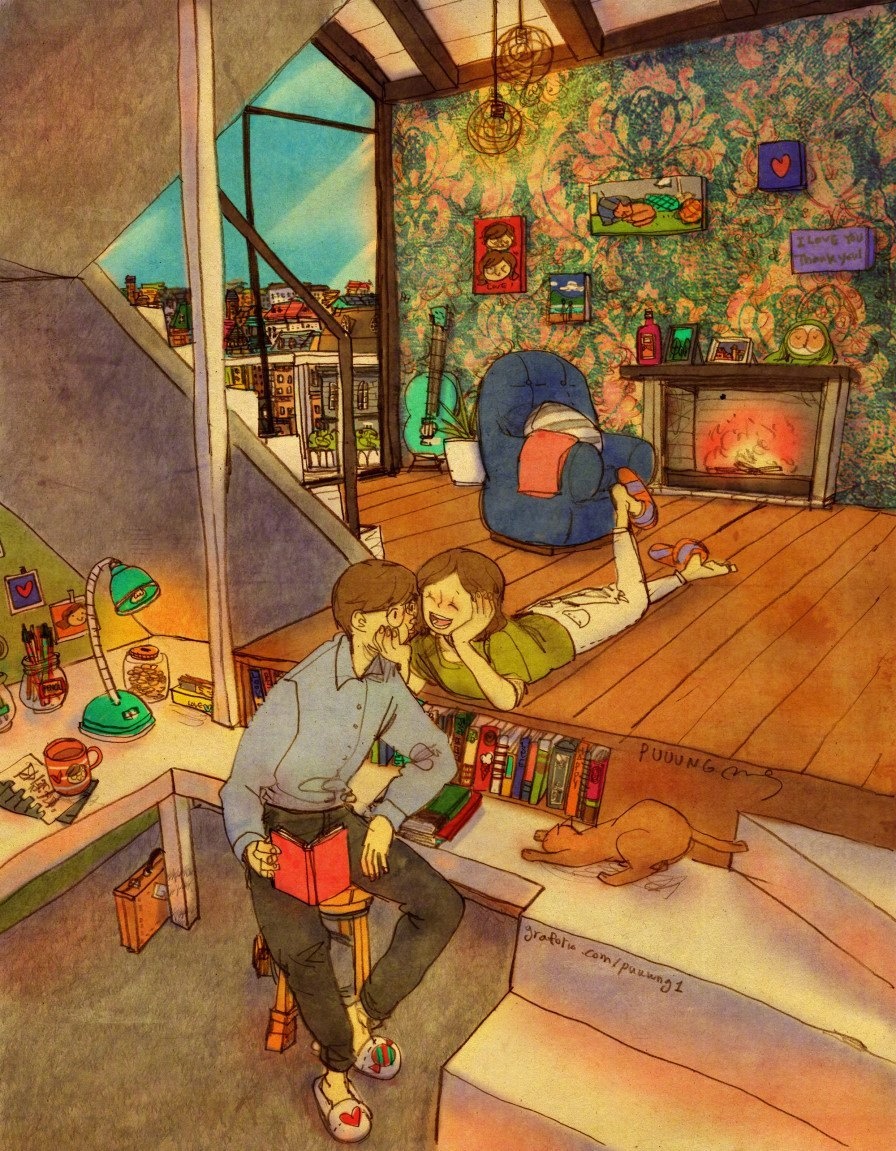 韩国插画师leekyuyoung暖心作品,韩国插画师图片