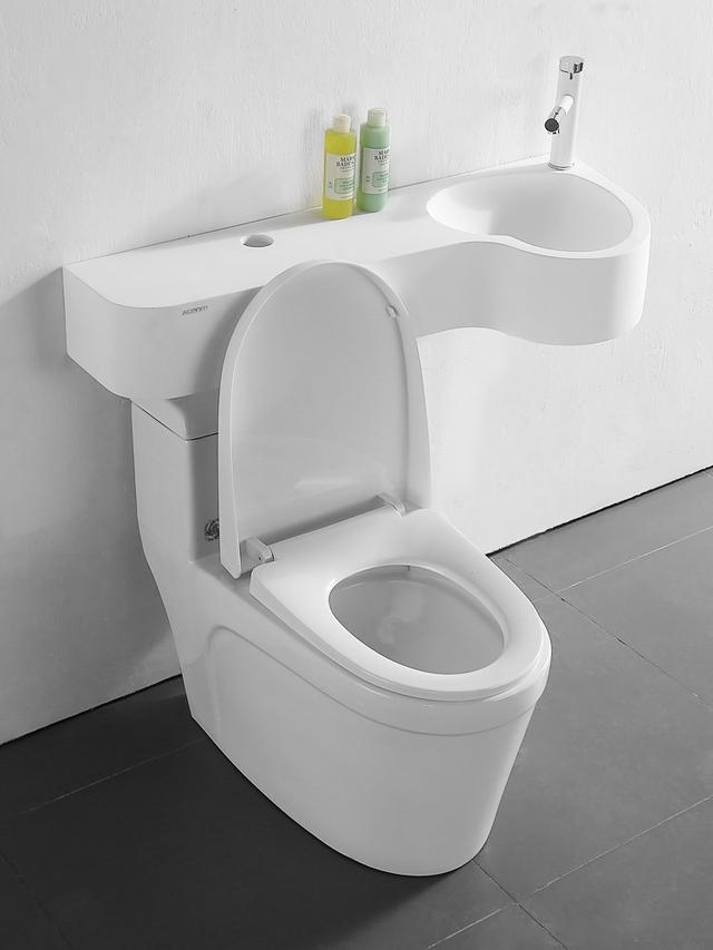 马桶连着洗手台,日本卫生间洗手池连接马桶