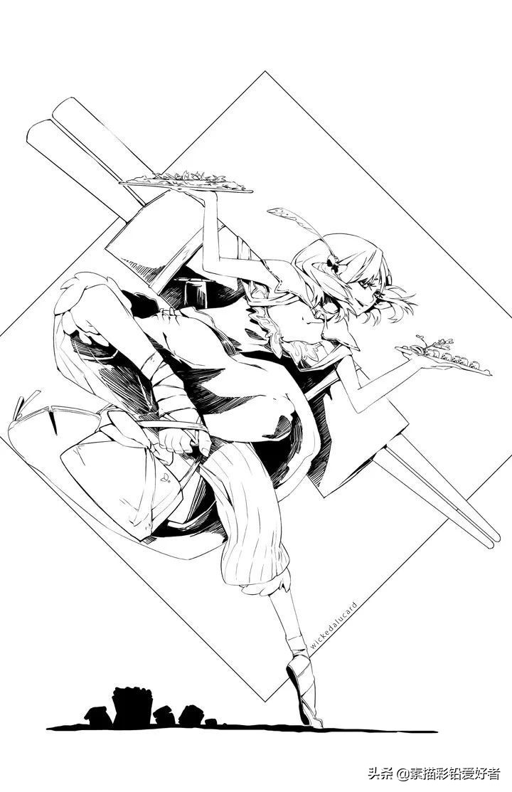 绘画素材|唯美二次元人物线稿，排线临摹练习