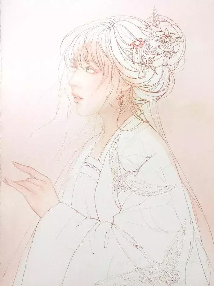 手绘古风少女，唯美灵动，唤起少女们心中的三生三世