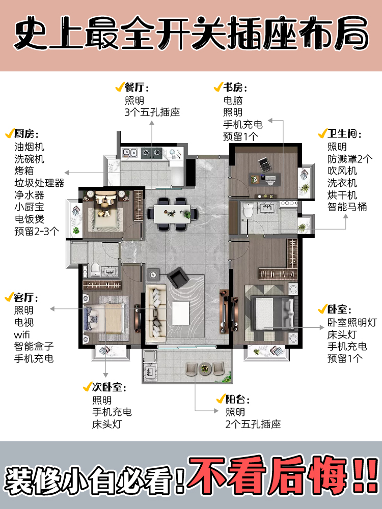 房子装修开关插座安装教程,装修千万别忽视开关插座布局