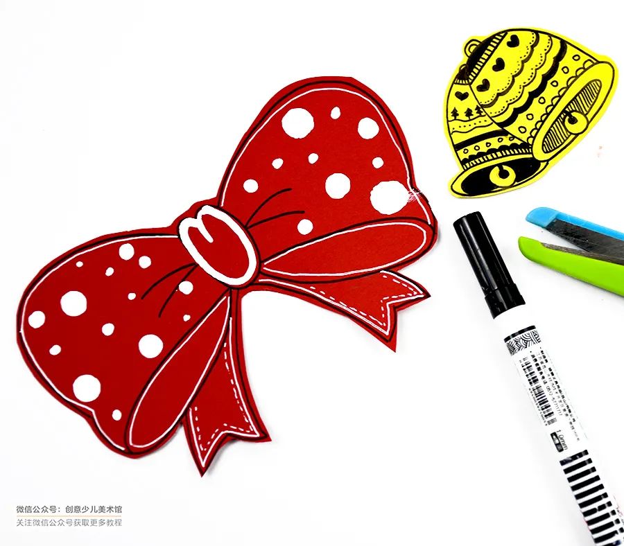 圣诞节创意手工绘画教程,圣诞花环创意儿童画