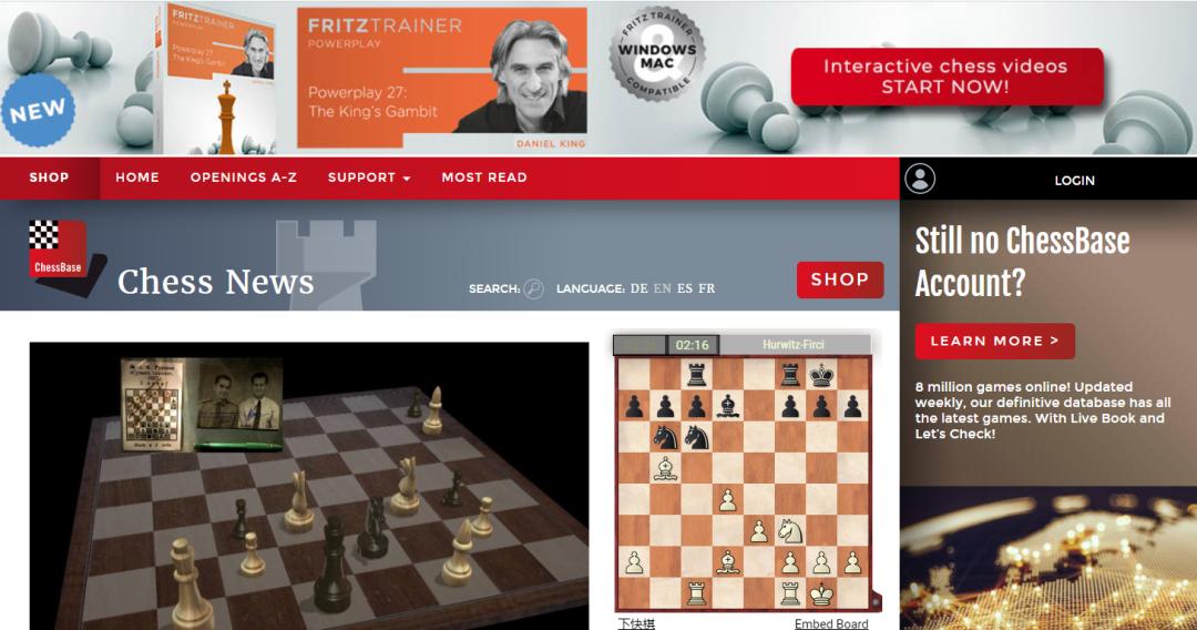 国际象棋界常用的那些网站