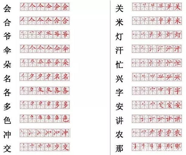 语文老师整理：560个小学常用汉字笔画笔顺表！小学阶段多练习