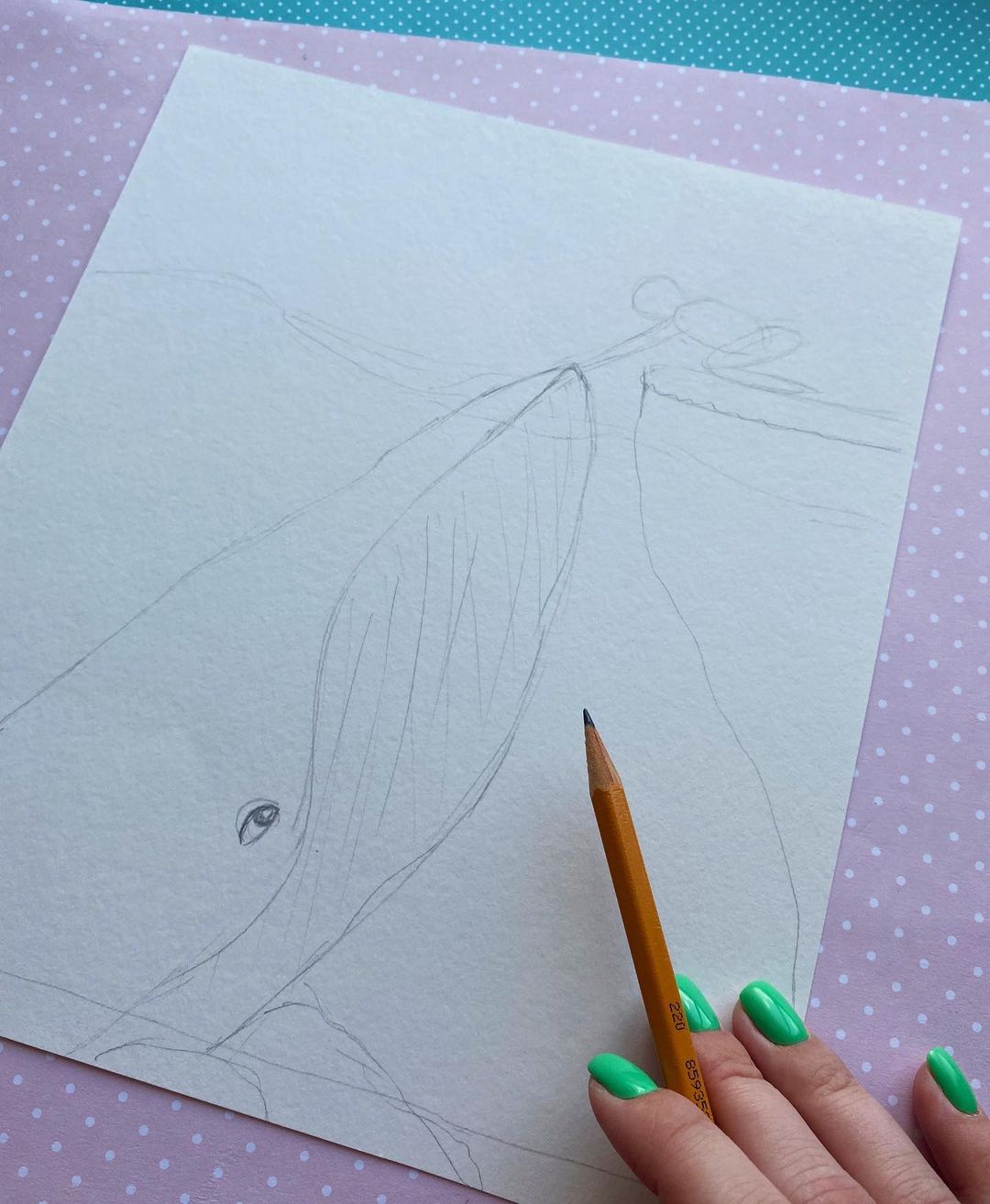 水彩画初学者鲸鱼云朵风景画,落日鲸鱼水彩画图片大全