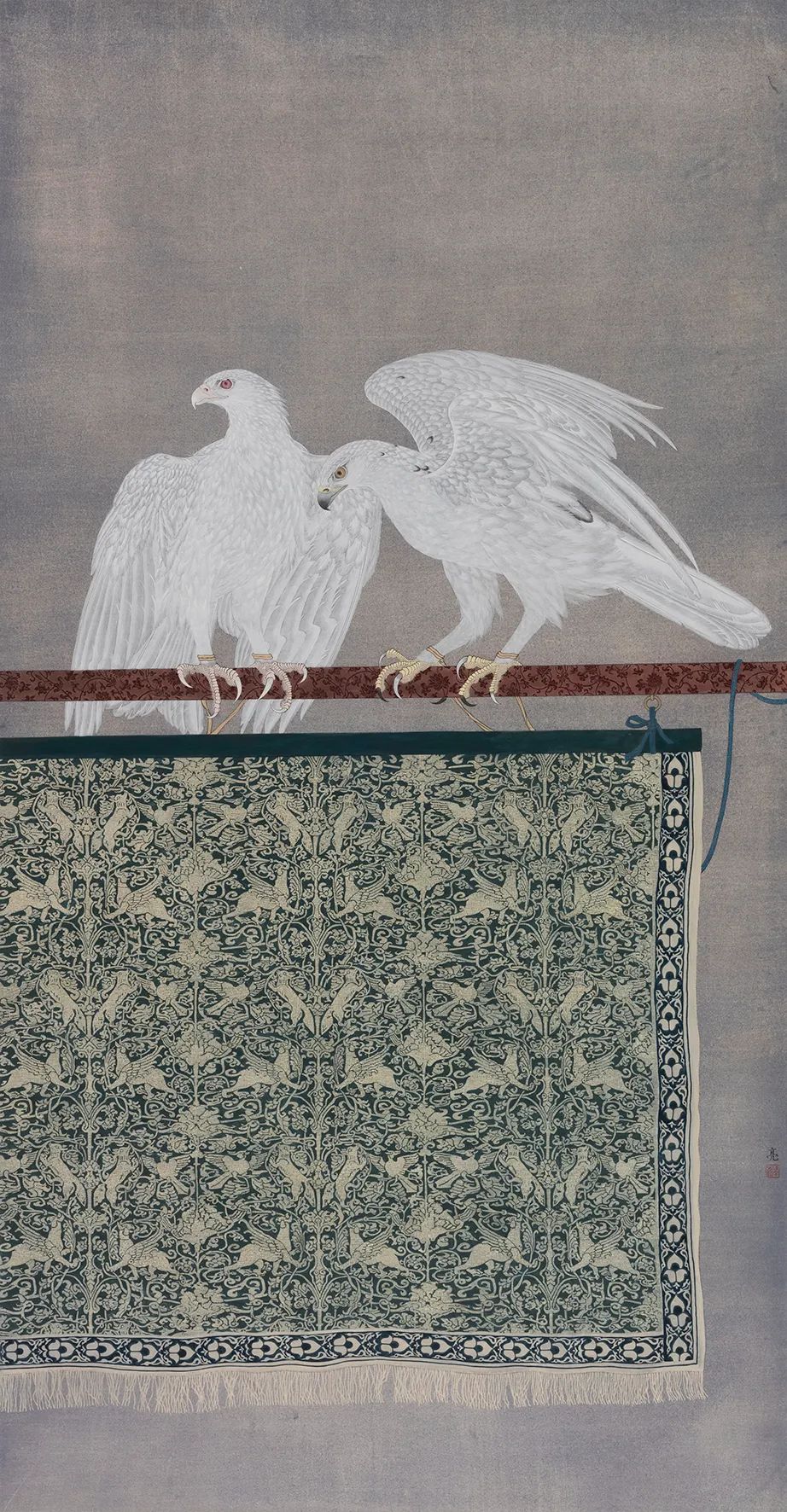 他画的鹰,严谨工致,萧疏威严