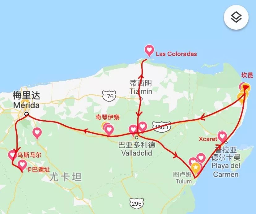墨西哥尤卡坦半岛自驾,自驾旅游墨西哥路线推荐