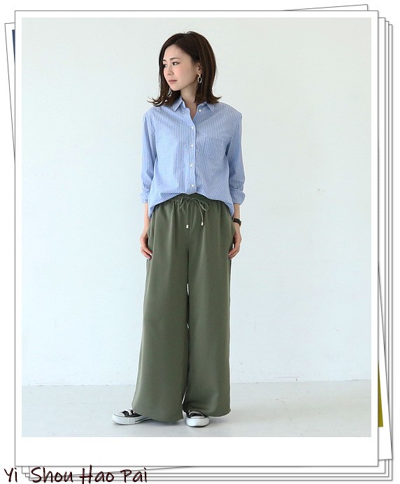 绿色阔腿裤套装搭配什么颜色外套,绿色阔腿裤女款爆款2022新款西裤
