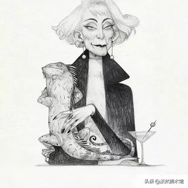 素描画原来可以这么美,素描风插画