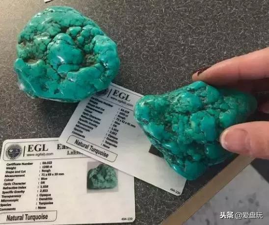 美国天然绿松石真品,美国老料绿松石