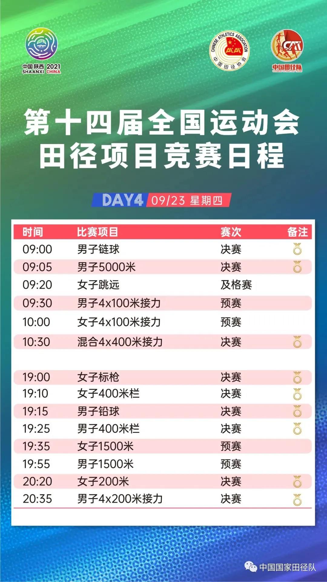 中国陕西2021全运会,2021全运会赛程时间表