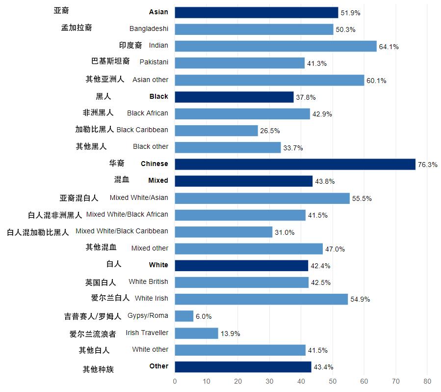 英国种族在成绩上的表现：华裔大幅度领先，英国白人还不如黑人