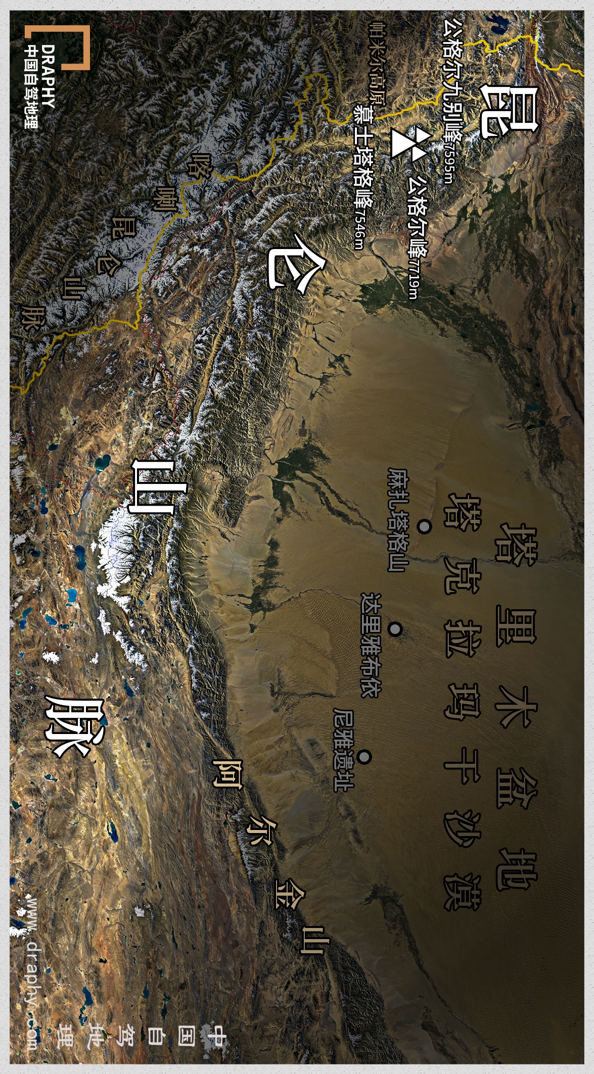 中国山脉地图详解,中国的地理五大山脉