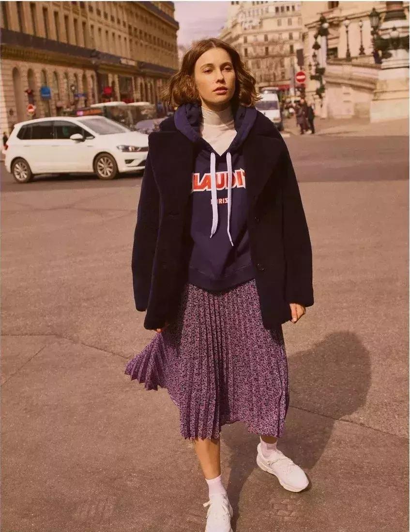 高领衫穿搭,高领打底衫和卫衣搭配