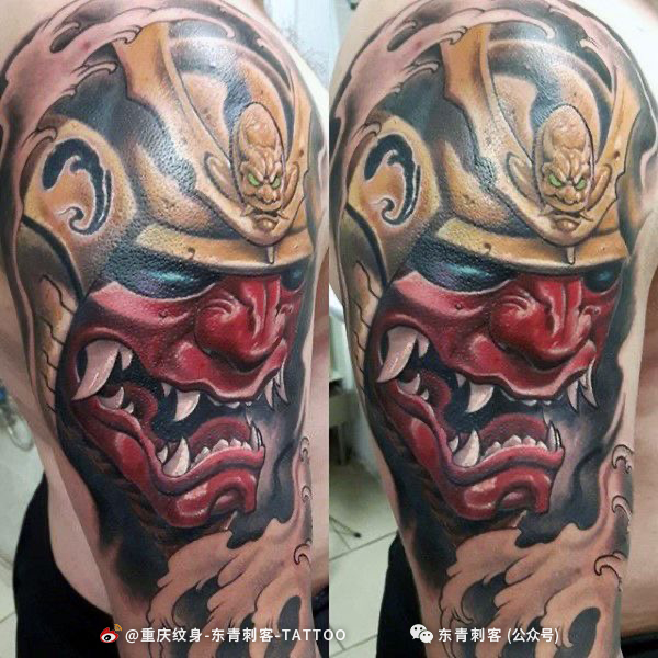 日本鬼武士纹身,纹身日本鬼武士