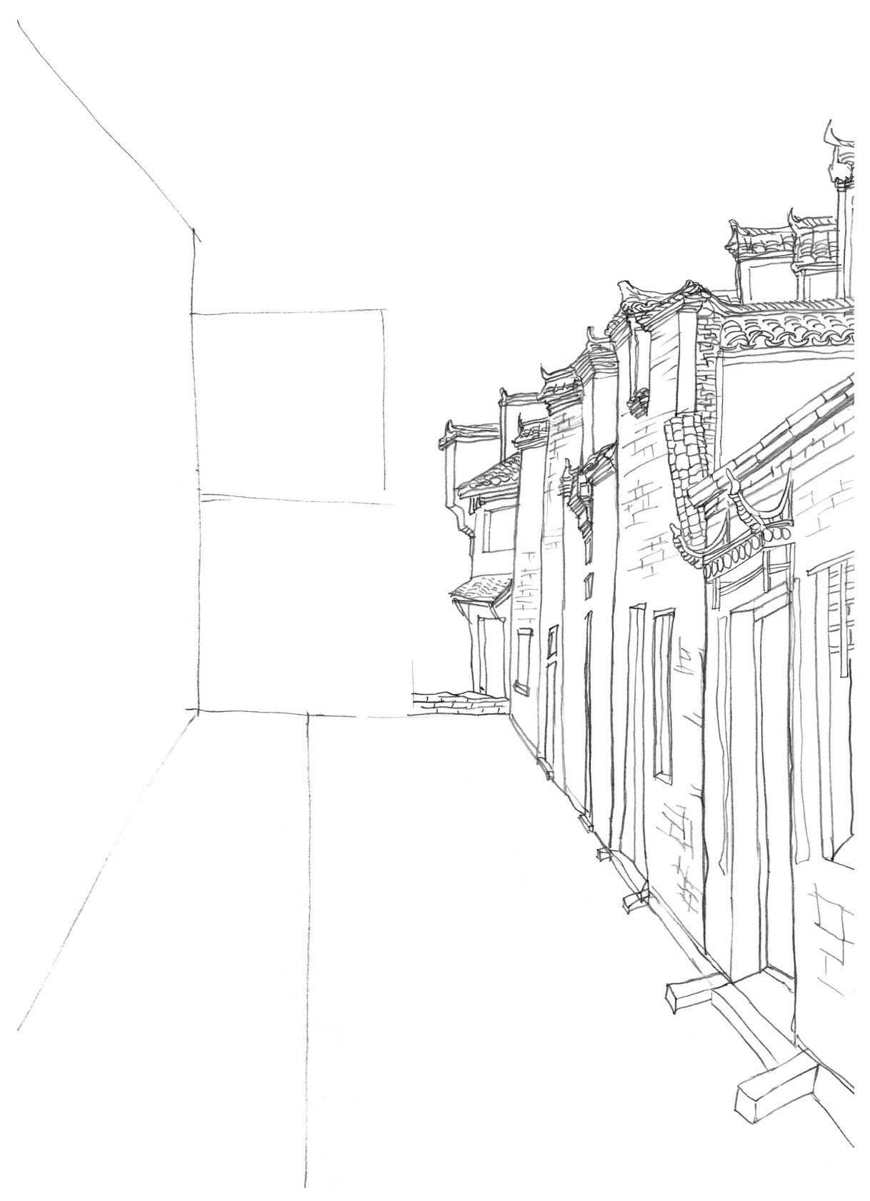 速写风景画临摹步骤图,速写初学者入门的基础风景画