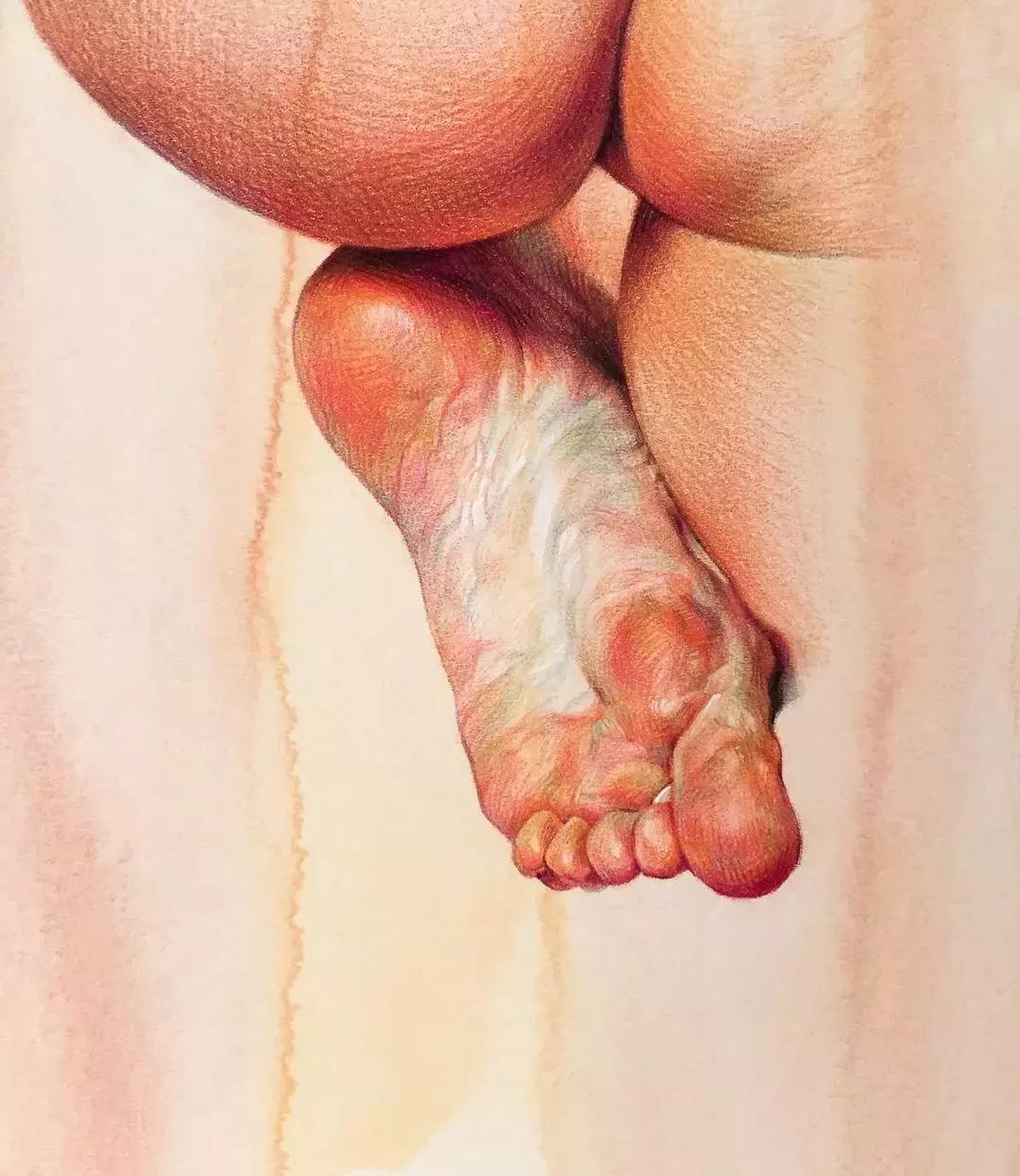 人体彩铅,人体五官彩铅