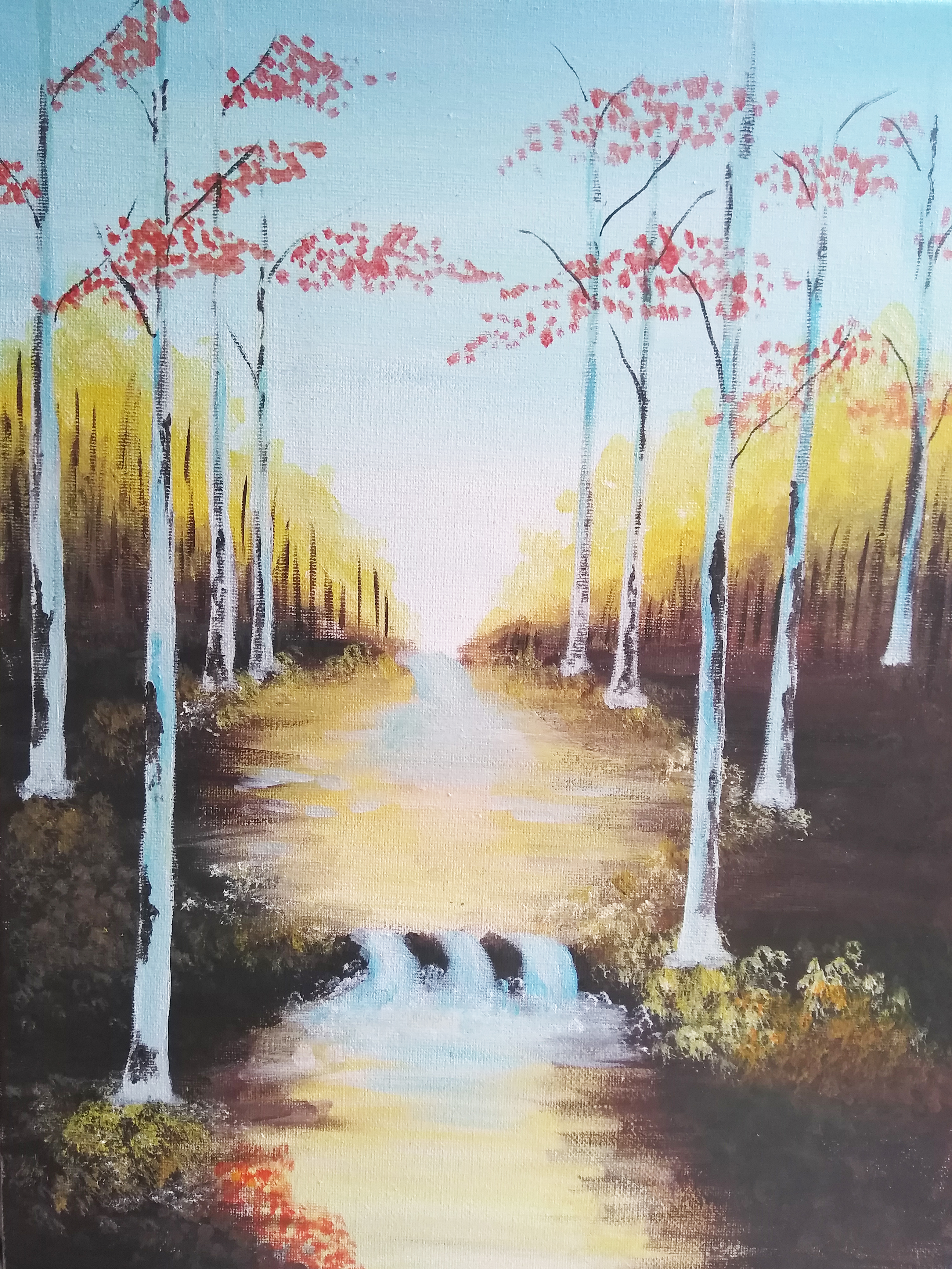 简单丙烯画高级感,丙烯水粉简单装饰画入门