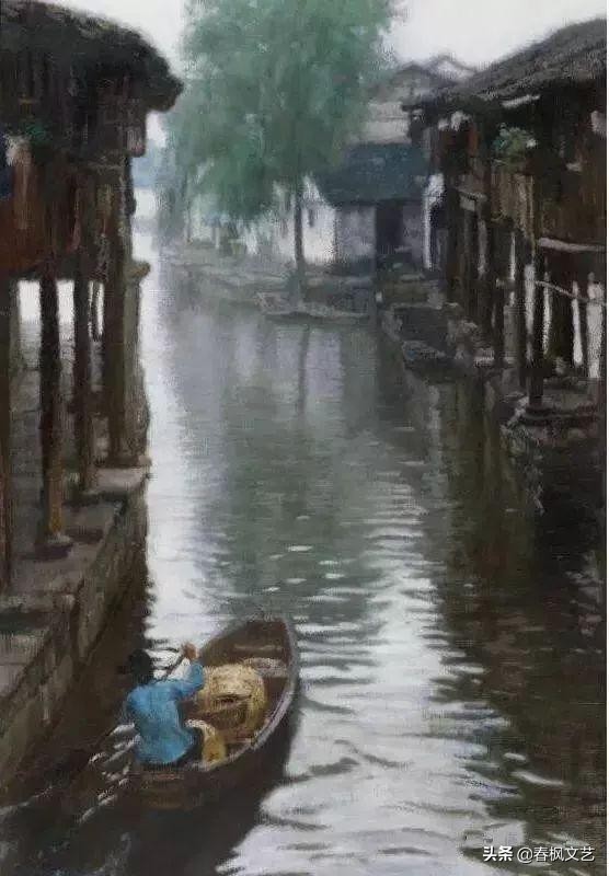 陈逸飞水乡风景图,陈逸飞水乡水墨画