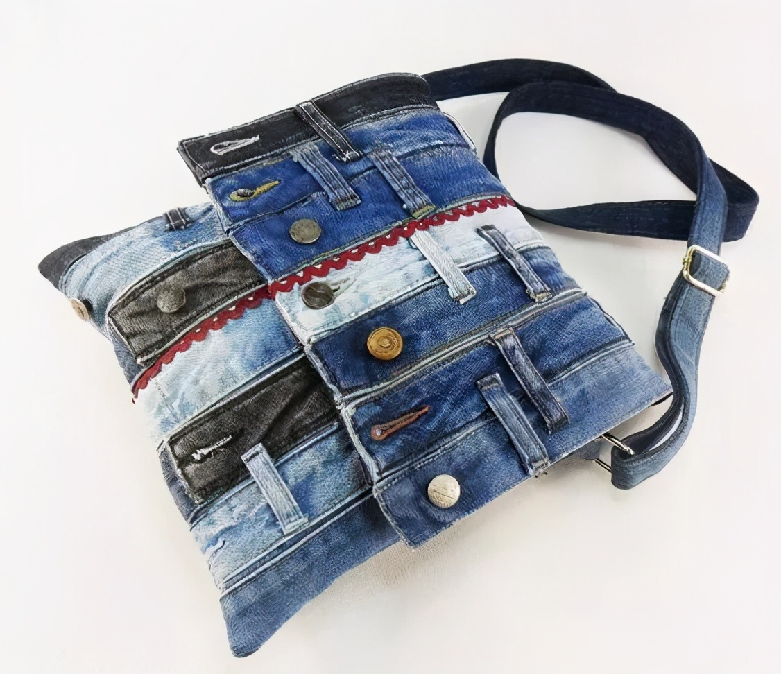 旧的牛仔裤能做什么收纳,旧牛仔裤不要扔改一个包包