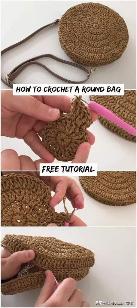 各种圆包包的钩织教程,多种漂亮包包的钩织图解