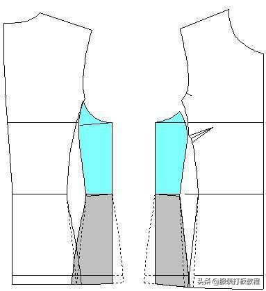 双排扣三开身女西装制版,服装制版的结构图