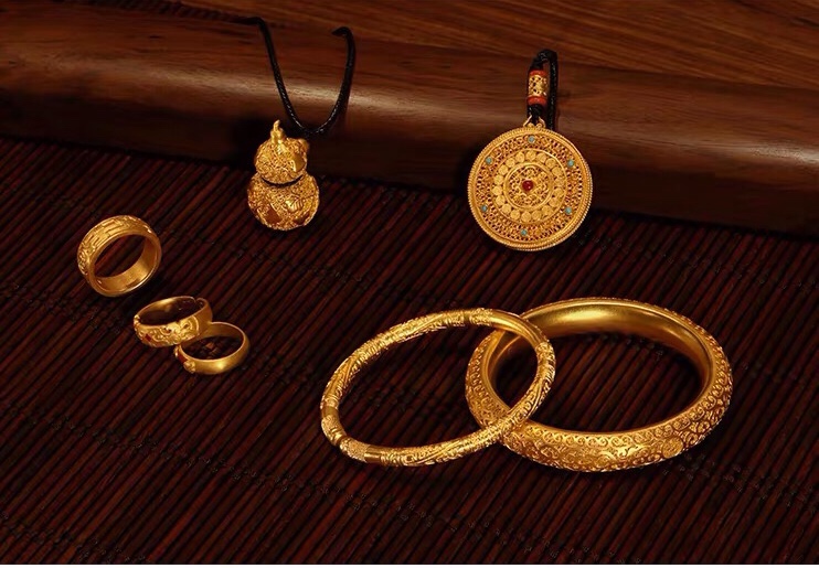 999足银手工花丝平安扣男女可戴,古法花丝编织黄金平安扣吊坠