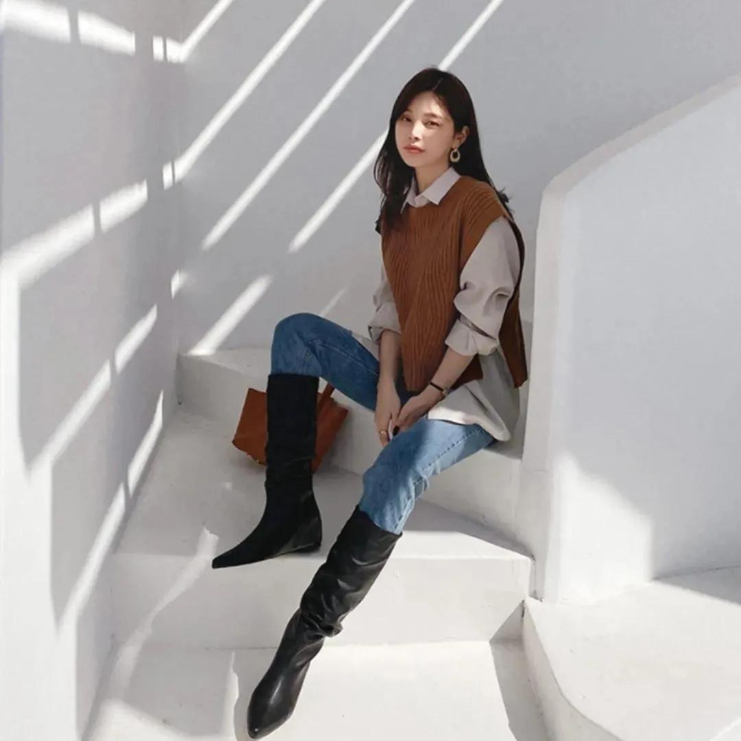 韩国小个子女人味穿搭秋冬,韩国158小个子穿搭博主