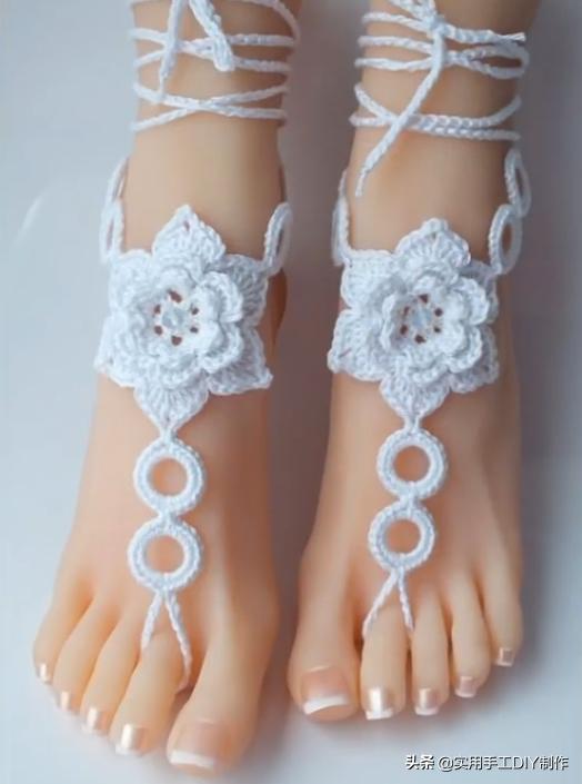 针织作品70款简约,手工针织凉鞋花样图