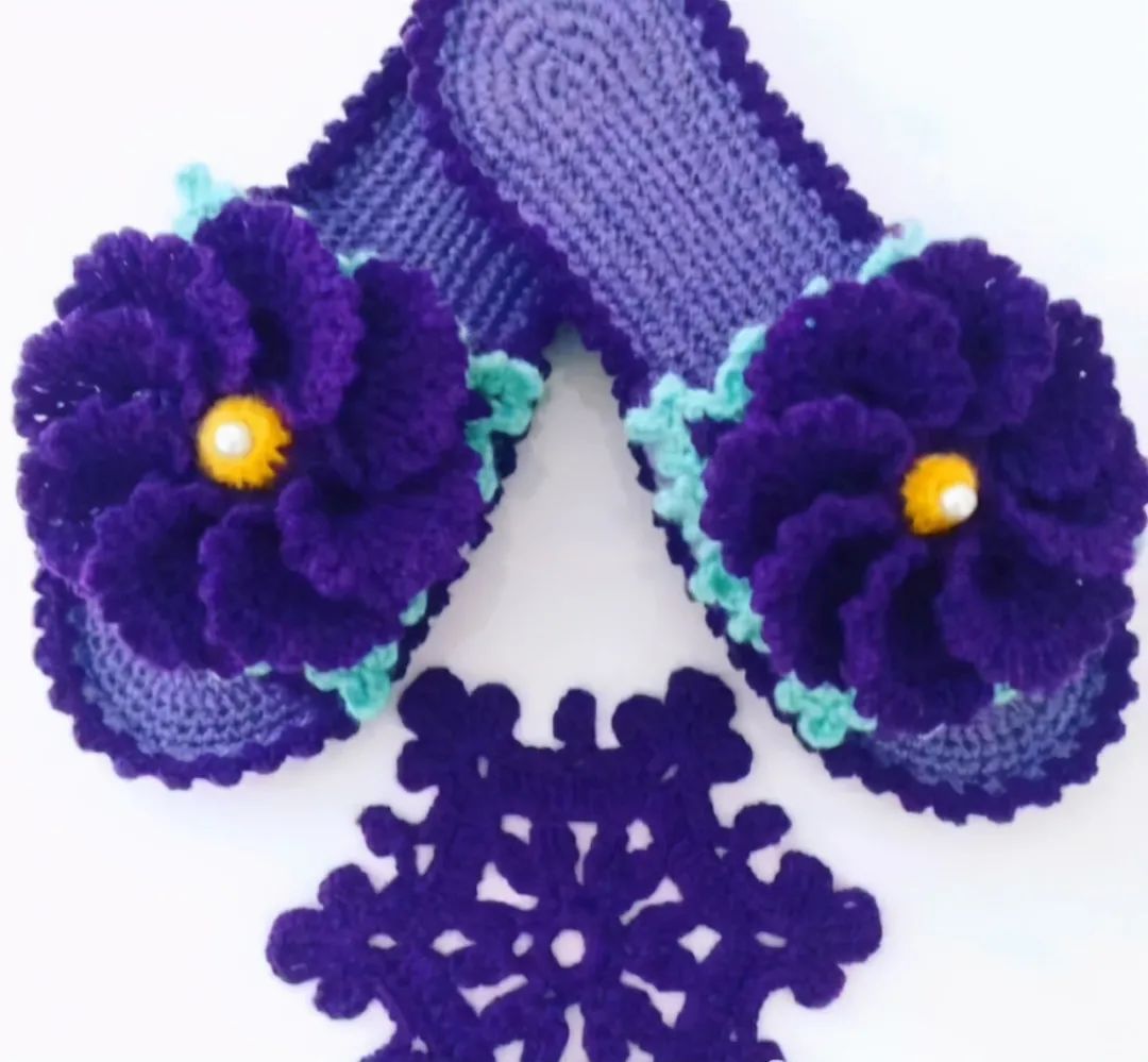 钩编拖鞋花式,教你钩织漂亮的大人拖鞋