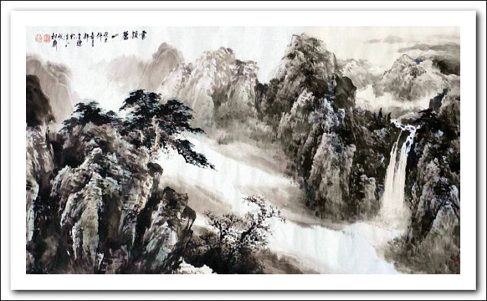 溪山山水画,溪山风骨山水图