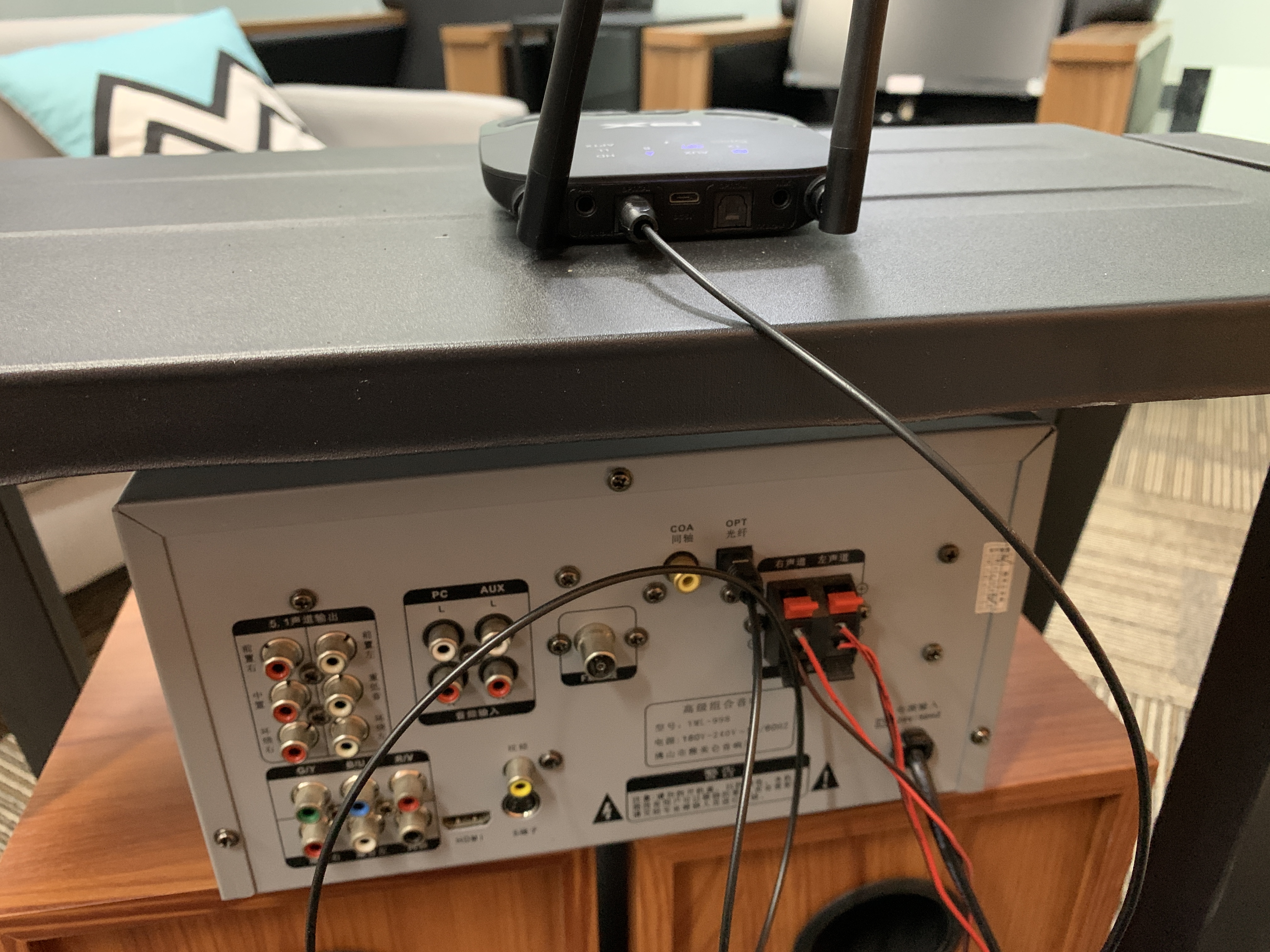 用5.0蓝牙接收器,复活老功放音响,连接电视不充会员无限K歌