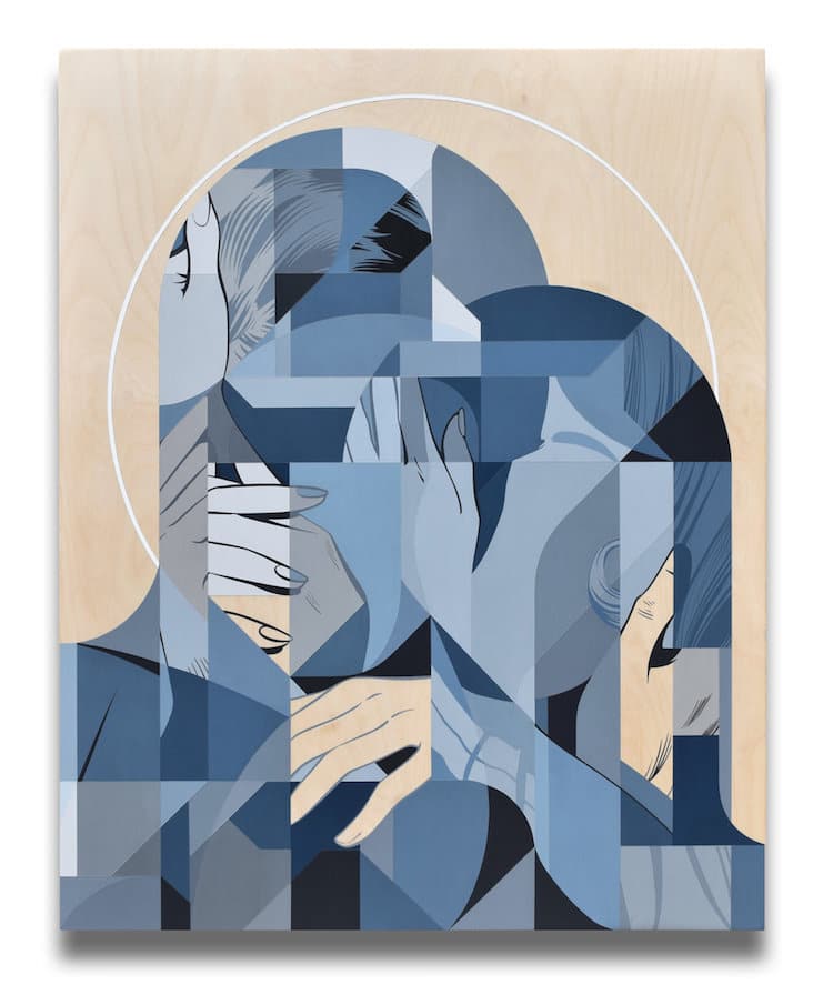 未来主义画作风格,用几何图形画世界名画