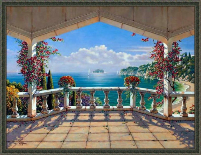 唯美风景头像油画,唯美乡村田园风景油画