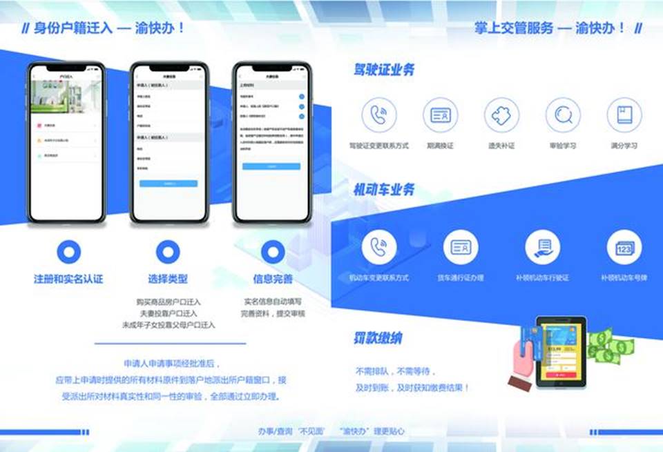 重庆市政府APP客户端“渝快办”今日成功上线,首批推出300+项老百姓最关心、最高频、最便捷的便民服务事项