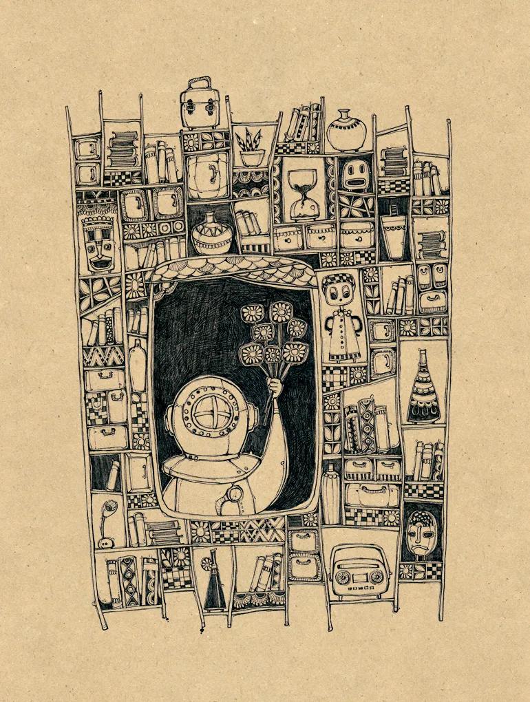 实用的针管笔手绘黑白自创画教程,针管笔绘画完整版