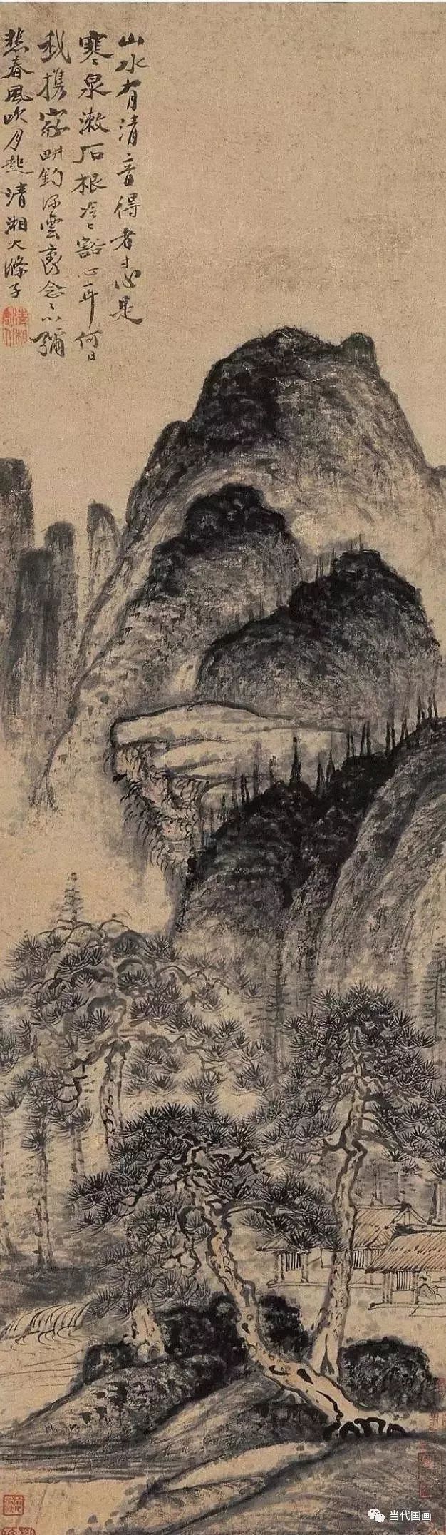 石涛山水画精品作品,石涛山水画高清大图临本