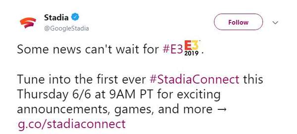 等不及E3了！谷歌官宣6月7日公布Stadia平台详细情报