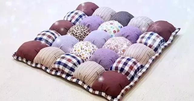 泡芙花坐垫编织初学者,布艺泡芙坐垫制作教程