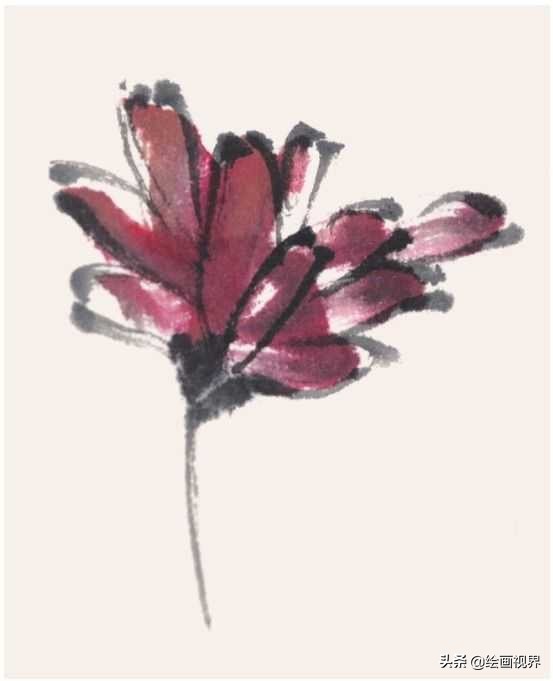 菊花花头国画画法和步骤,菊花花头写意画法教程