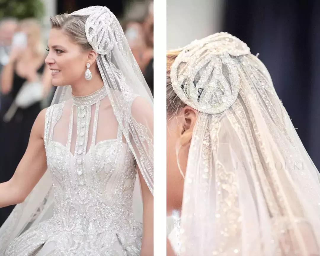 15万颗施华洛世奇水晶,eliesaab婚纱