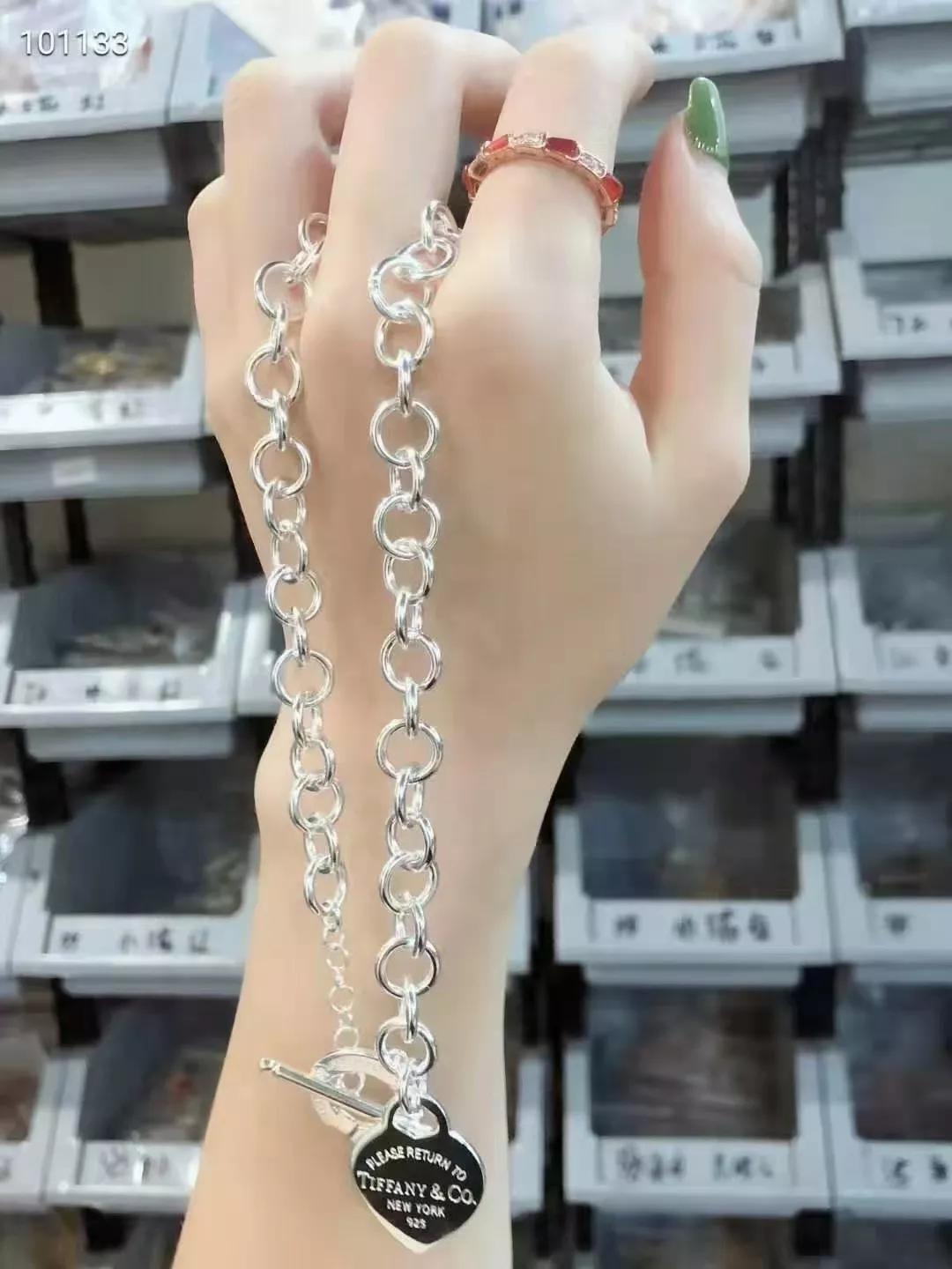 蒂芙尼微笑项链18k玫瑰金锁骨链,蒂芙尼爱心吊坠