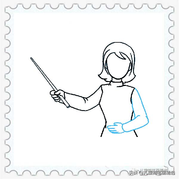 小杨老师简笔画动漫人物教程,保育老师人物简笔画