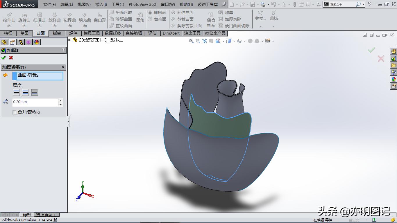 solidworks玫瑰花建模教程,2022solidworks制作玫瑰花