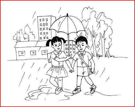 一把雨伞看图写话一年级,一年级看图写话帮老人撑雨伞