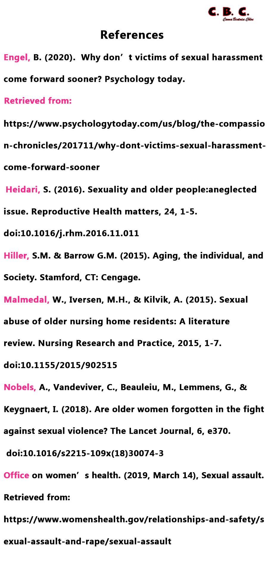 认识对老年妇女的*虐性**待