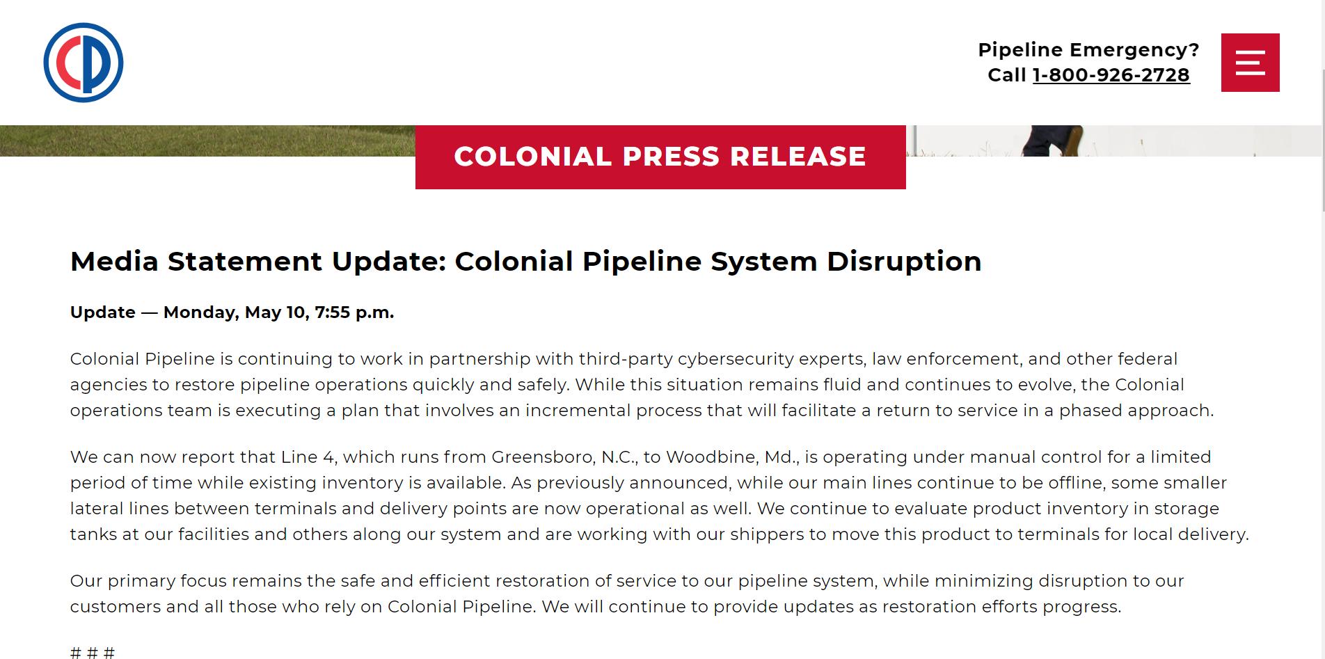 攻击美国最大燃油管道具体影响,美国燃油管道商