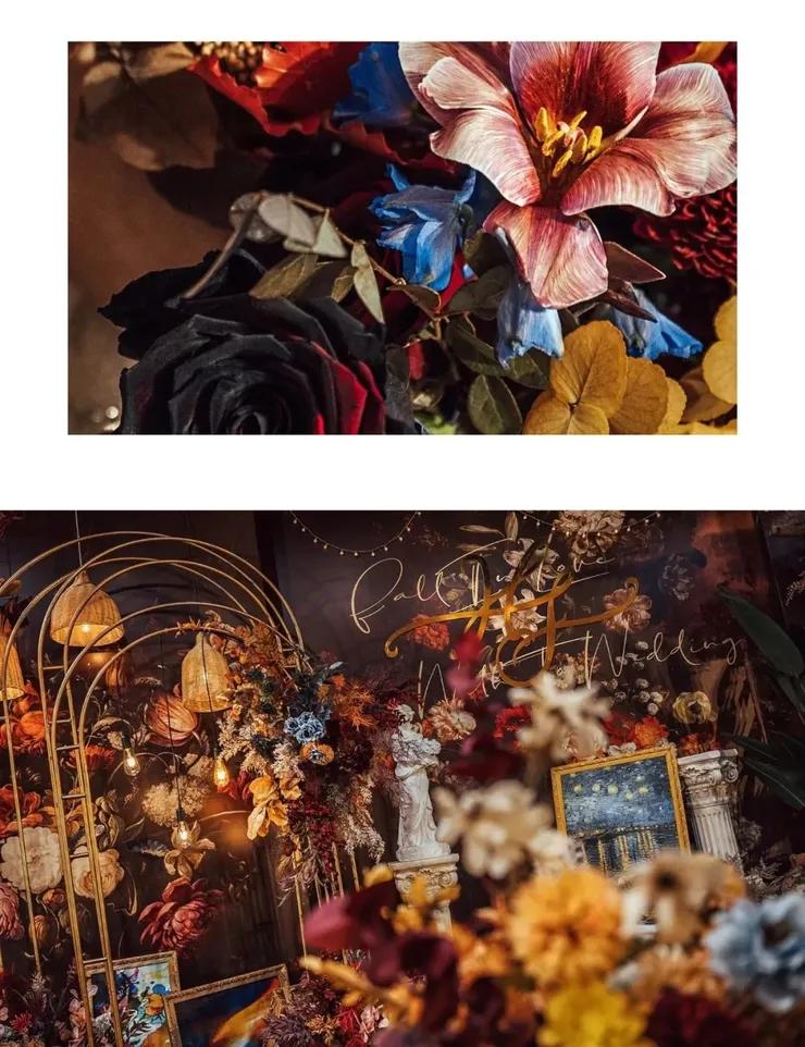 莫奈油画风复古婚礼,复古油画森系婚礼