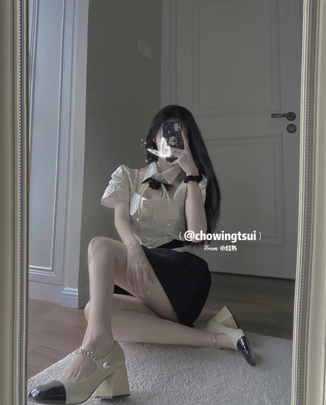 ins风穿搭玛丽珍鞋,小腿袜玛丽珍鞋穿搭合集