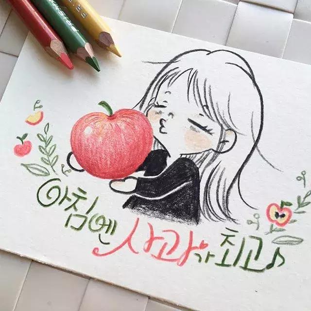 哈士奇的简笔画图片用彩铅画的,儿童彩铅简笔画6-12岁美观小人